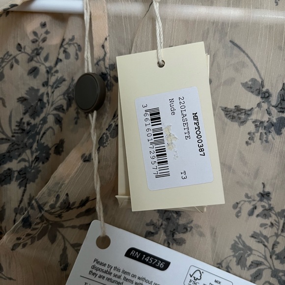 NWT MAJE Ruffle Floral Blouse - 3 - Picture 13 of 13